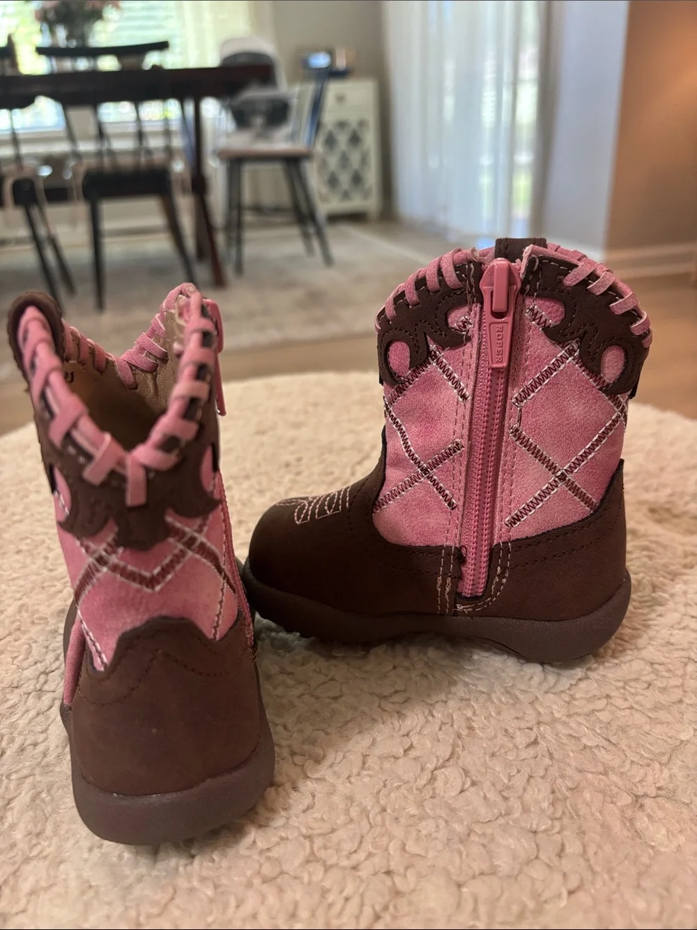 Roper Infant Baby Girls Size 3 Brown Pink Western Cowboy Boots 09-016-1902-2000